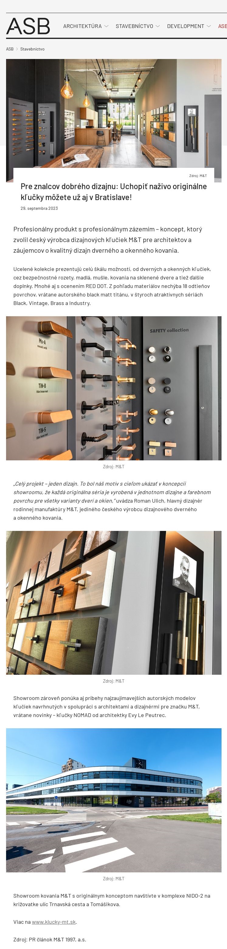 asb.sk Pre znalcov dobreho dizajnu Uchopit nazivo originalne klucky mozete uz aj v Bratislave 29.9.